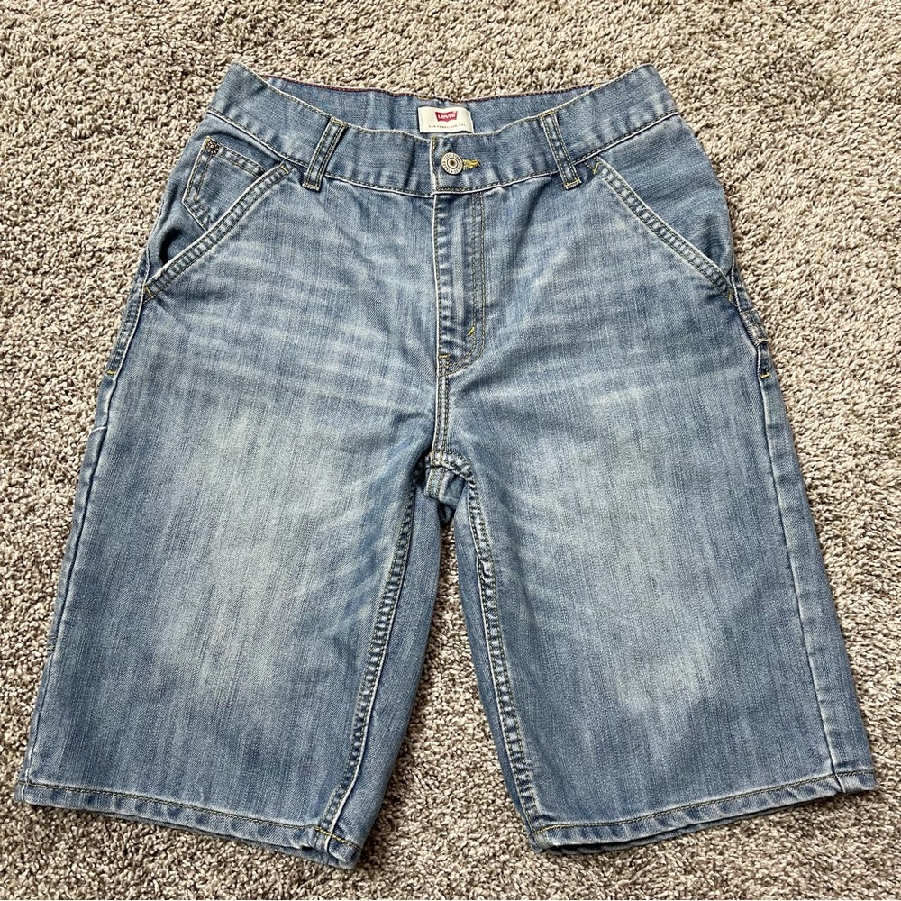 Levi's Boys Carpenter Denim Shorts Light Wash Size 14 Regular W27